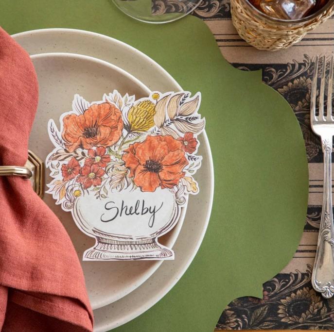 Green Die-cut French Frame Placemat